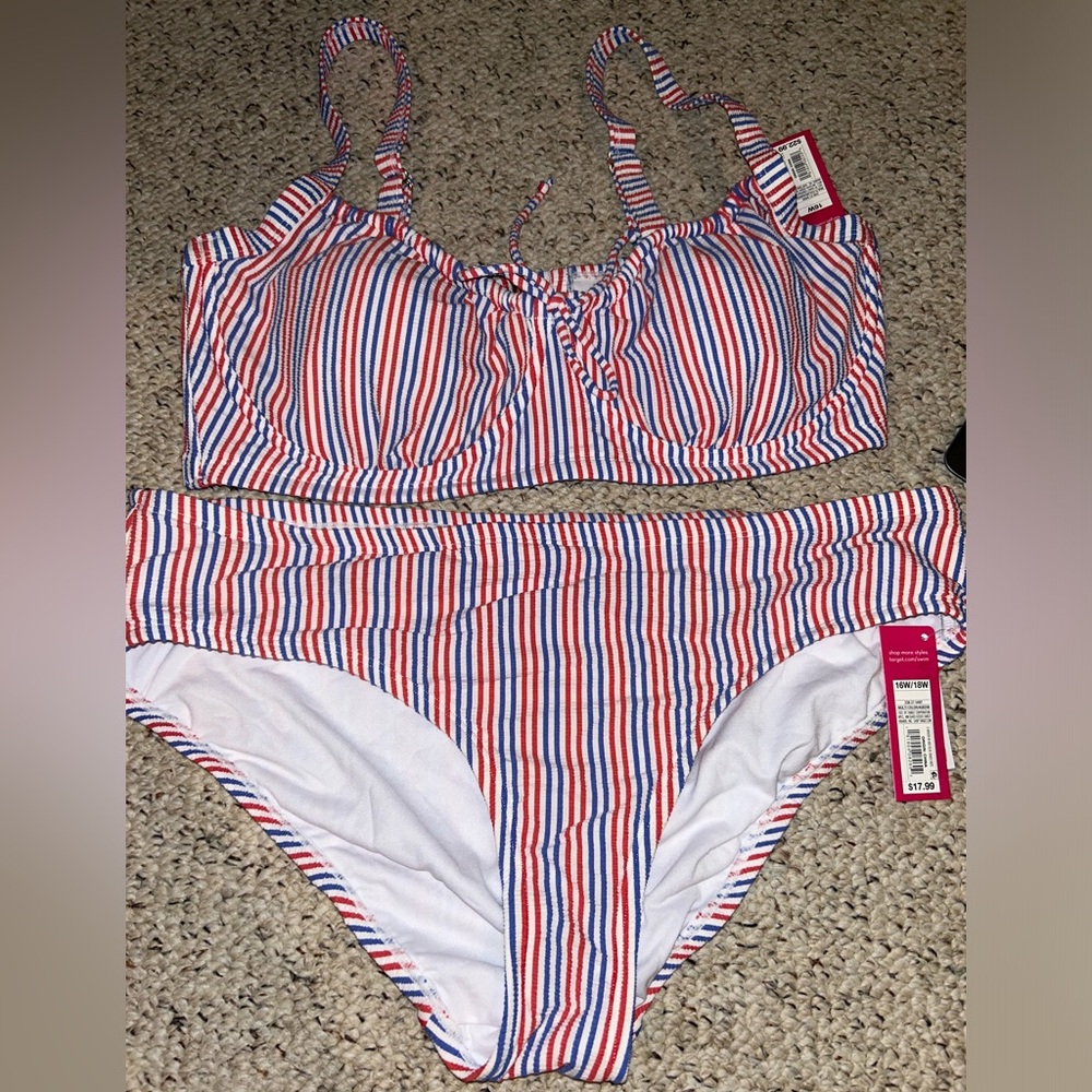 Target Red white blue bathing suit